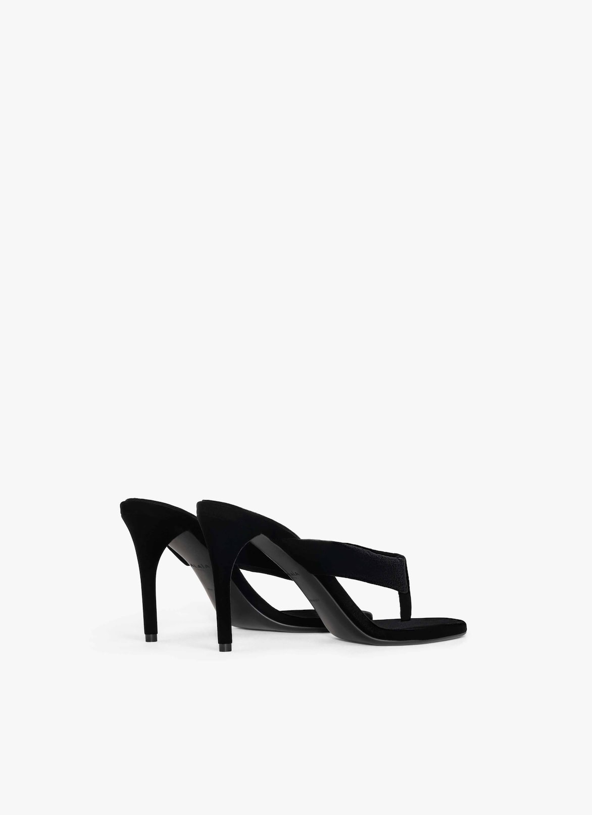 HEEL THONG MULES IN VELVET ALAÏA BLACK HEEL THONG MULES IN VELVET